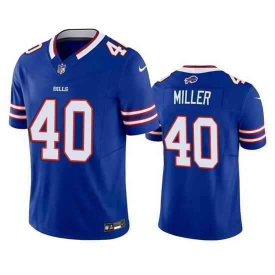 Men Buffalo Bills 40 Von Miller Blue 2023 F.U.S.E. Vapor Untouchable Limited Stitched Jersey